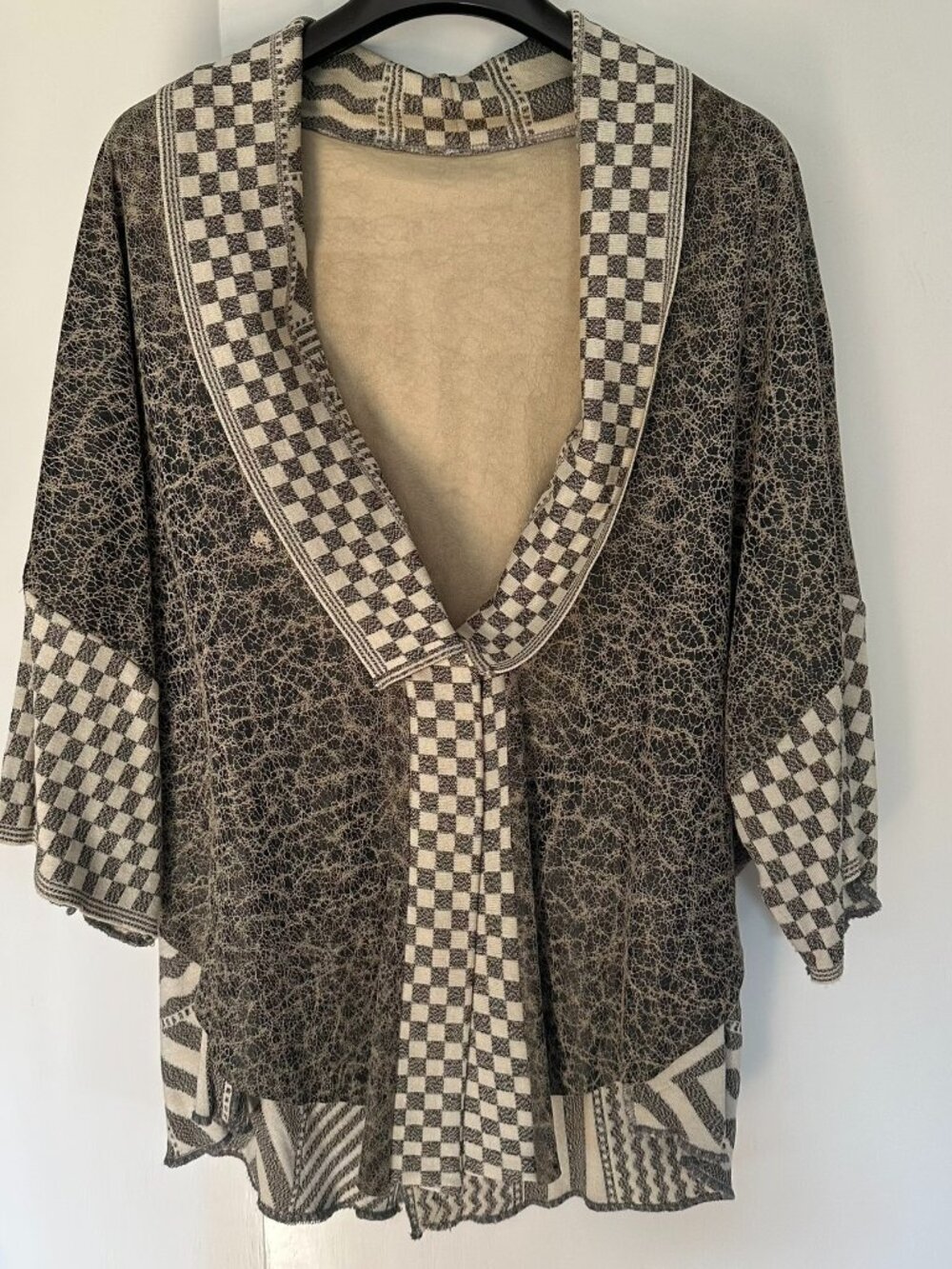 One of a Kind Suede and Knit Jacket, L